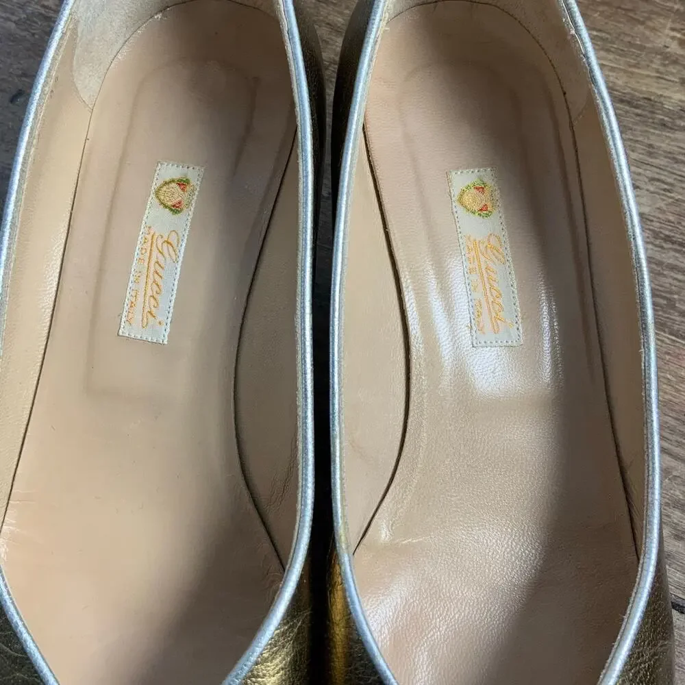 Gucci Vintage Gold pumps‎ size 36.5 AA